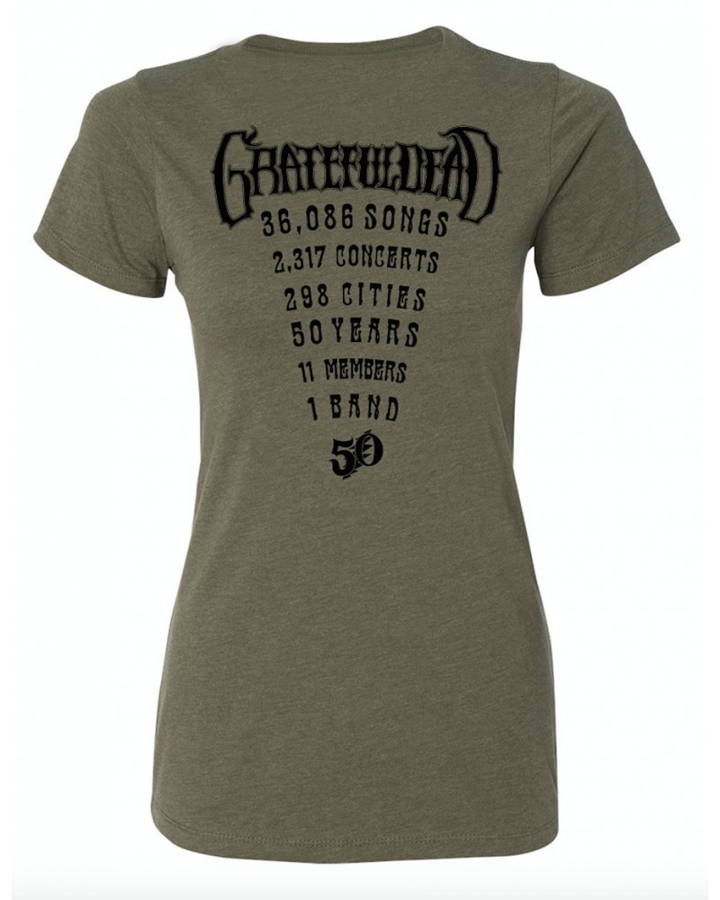 Grateful Dead Women's 50th Concert Tee (Olive) $8.20 Shirts