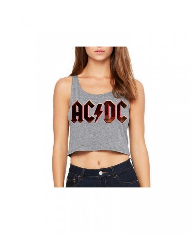 AC/DC Black Grunge Logo Sleeveless Crop Top $14.40 Shirts