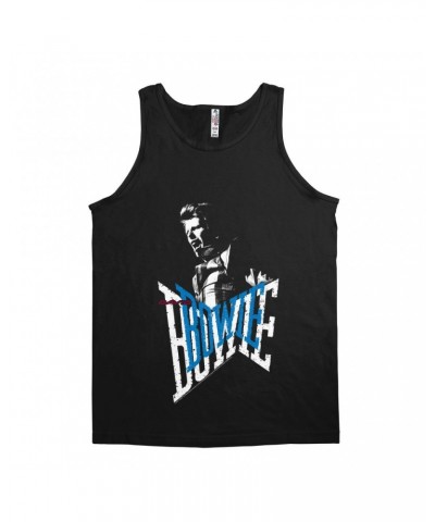 David Bowie Unisex Tank Top | Bowie On Stage Logo Design Shirt $7.73 Shirts