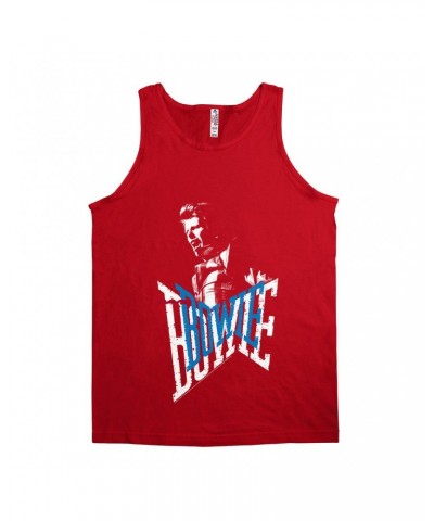 David Bowie Unisex Tank Top | Bowie On Stage Logo Design Shirt $7.73 Shirts