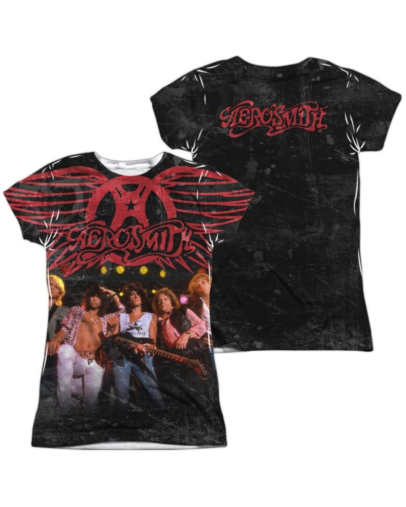 Aerosmith Junior's T Shirt | STAGE (FRONT/BACK PRINT) Sublimated Tee $12.60 Shirts