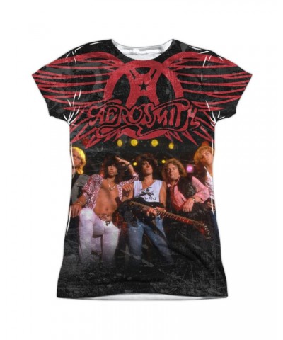 Aerosmith Junior's T Shirt | STAGE (FRONT/BACK PRINT) Sublimated Tee $12.60 Shirts