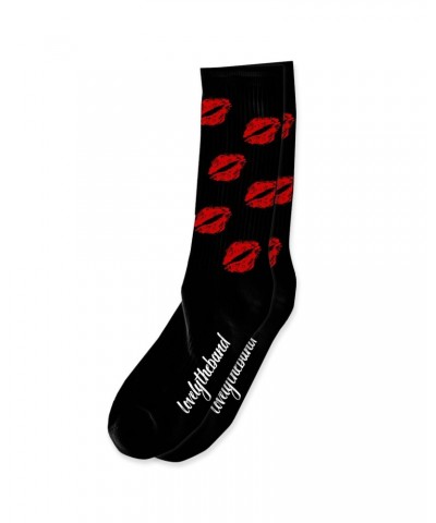 lovelytheband lips socks - black $5.63 Footware