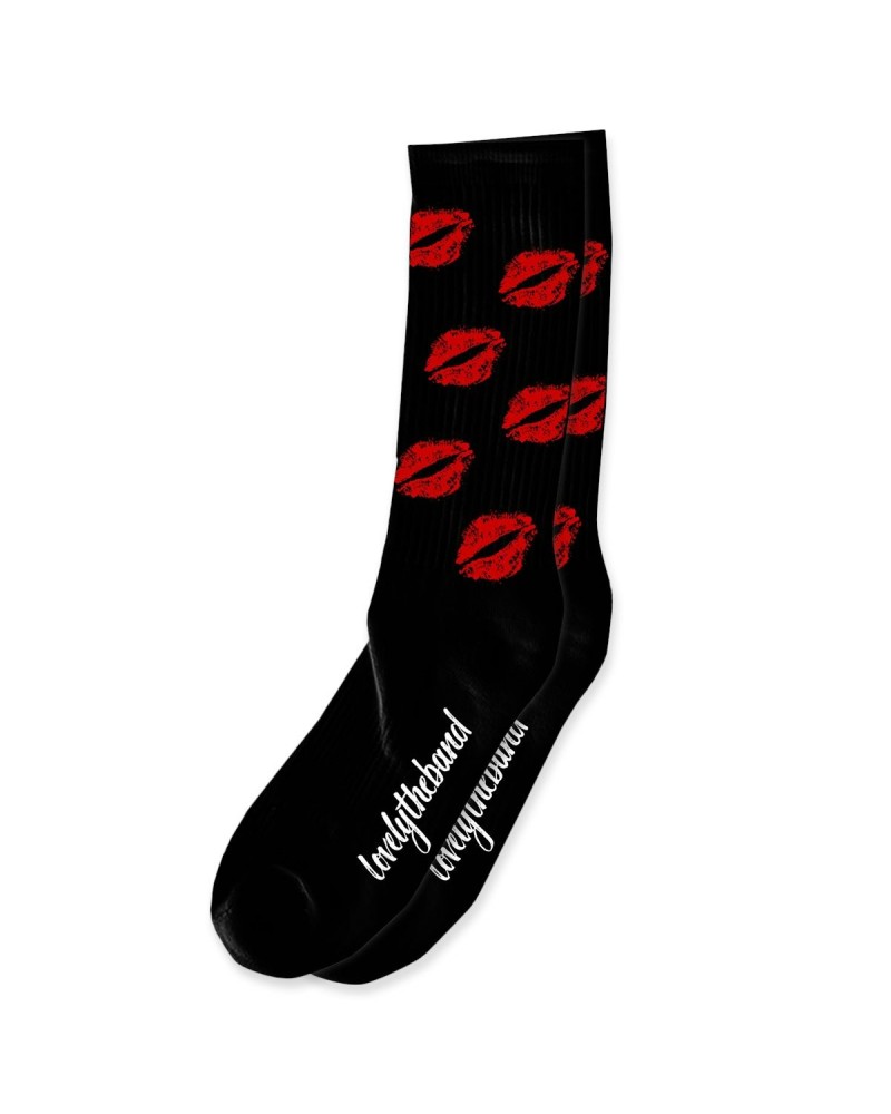 lovelytheband lips socks - black $5.63 Footware