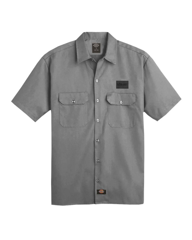 blink-182 LOGO VEGAN PATCH GREY WORK SHIRT $10.25 Shirts