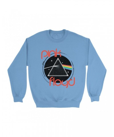 Pink Floyd Bright Colored Sweatshirt | Modern Retro Dark Side Of The Moon Distressed Sweatshirt $16.08 Sweatshirts