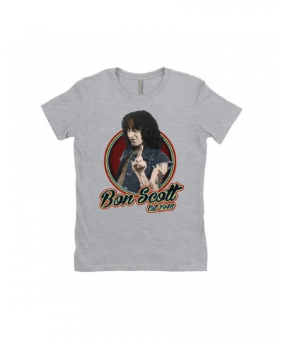 Bon Scott Ladies' Boyfriend T-Shirt | Established 1946 Shirt $10.23 Shirts