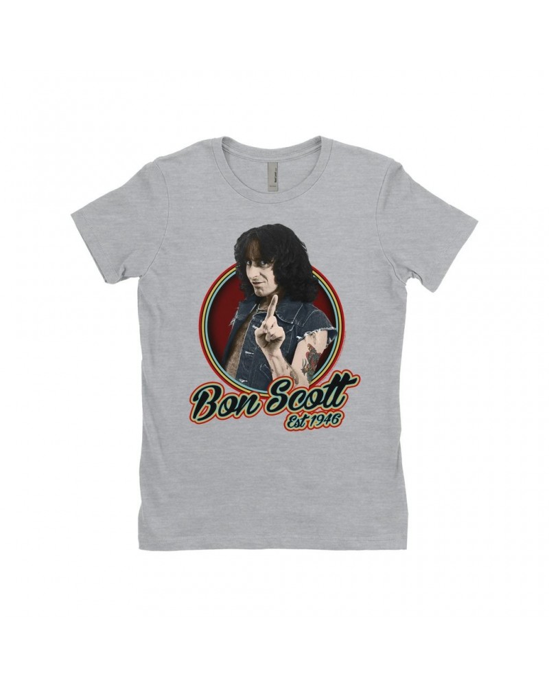 Bon Scott Ladies' Boyfriend T-Shirt | Established 1946 Shirt $10.23 Shirts