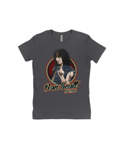 Bon Scott Ladies' Boyfriend T-Shirt | Established 1946 Shirt $10.23 Shirts