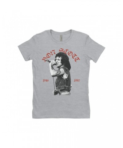 Bon Scott Ladies' Boyfriend T-Shirt | Old English 1946-1980 Shirt $11.98 Shirts