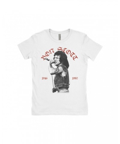 Bon Scott Ladies' Boyfriend T-Shirt | Old English 1946-1980 Shirt $11.98 Shirts