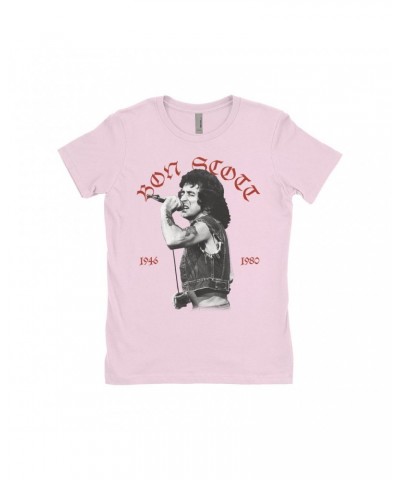 Bon Scott Ladies' Boyfriend T-Shirt | Old English 1946-1980 Shirt $11.98 Shirts