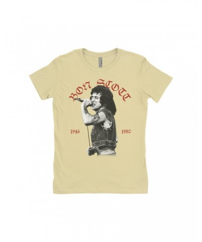 Bon Scott Ladies' Boyfriend T-Shirt | Old English 1946-1980 Shirt $11.98 Shirts