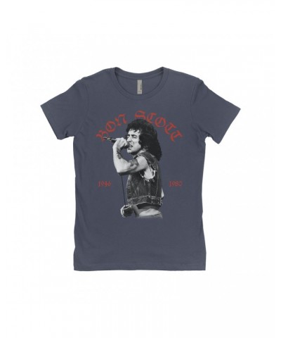 Bon Scott Ladies' Boyfriend T-Shirt | Old English 1946-1980 Shirt $11.98 Shirts