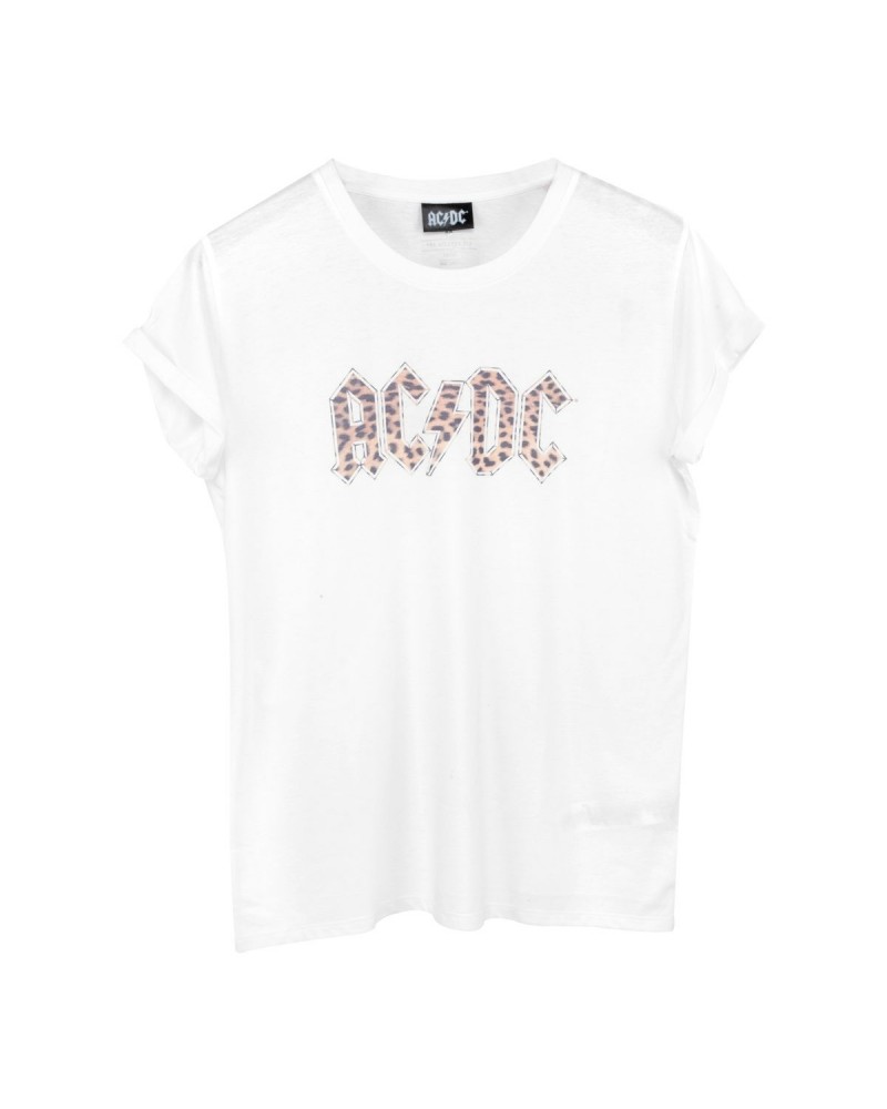 AC/DC Cheetah Print Logo T-shirt $2.00 Shirts