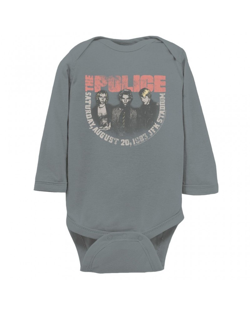 The Police Long Sleeve Bodysuit | JFK Stadium 1983 Concert Distressed Bodysuit $8.82 Shirts