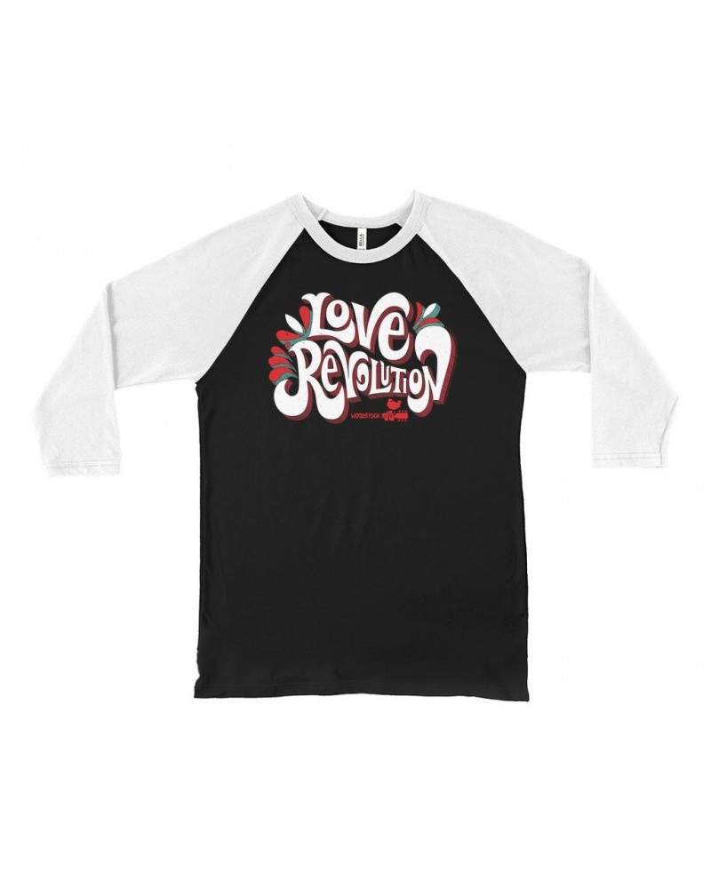 Woodstock 3/4 Sleeve Baseball Tee | Love Revolution Design Shirt $8.99 Shirts