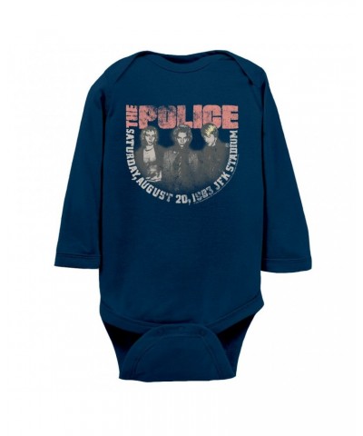 The Police Long Sleeve Bodysuit | JFK Stadium 1983 Concert Distressed Bodysuit $8.82 Shirts