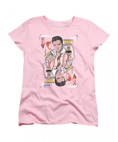 Elvis Presley Women's Shirt | KING OF HEARTS Ladies Tee $7.38 Shirts