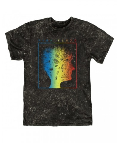 Pink Floyd T-shirt | Tree Of Half Life Ombre Rainbow Image Mineral Wash Shirt $12.28 Shirts