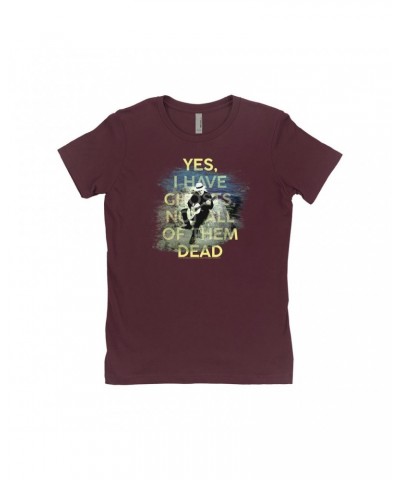 David Gilmour Ladies' Boyfriend T-Shirt | Yes I Have Ghosts Shirt $8.48 Shirts