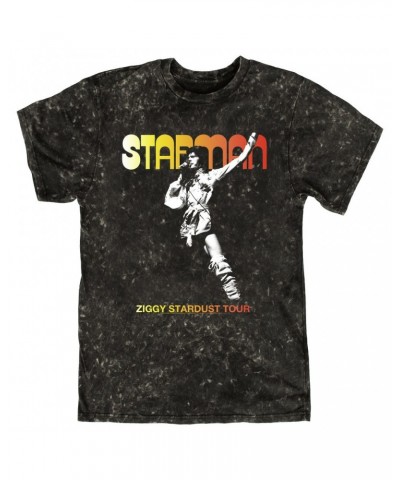 David Bowie T-shirt | Starman Ombre Mineral Wash Shirt $13.48 Shirts