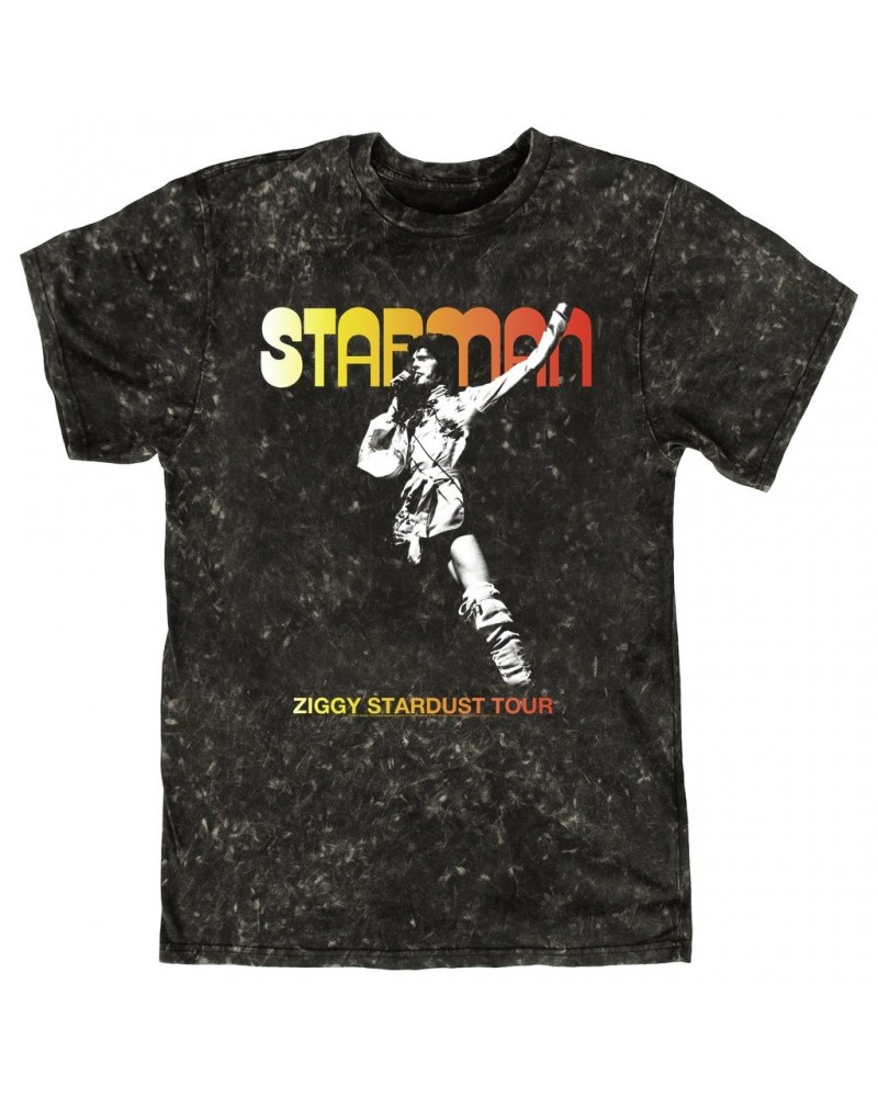 David Bowie T-shirt | Starman Ombre Mineral Wash Shirt $13.48 Shirts