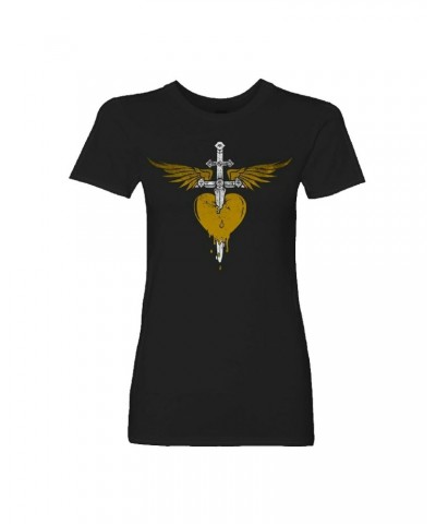 Bon Jovi Gold Heart & Dagger Women's Tee $12.25 Shirts