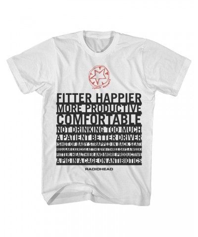 Radiohead T-Shirt | Fitter Happier Lyrics Shirt $2.40 Shirts