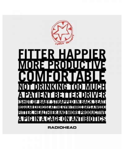 Radiohead T-Shirt | Fitter Happier Lyrics Shirt $2.40 Shirts