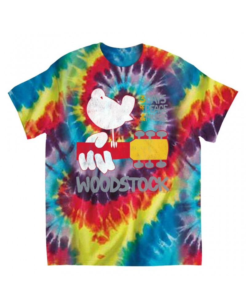 Woodstock T-Shirt | 3 Days Of Peace And Music Logo Tie Dye Shirt $9.70 Shirts