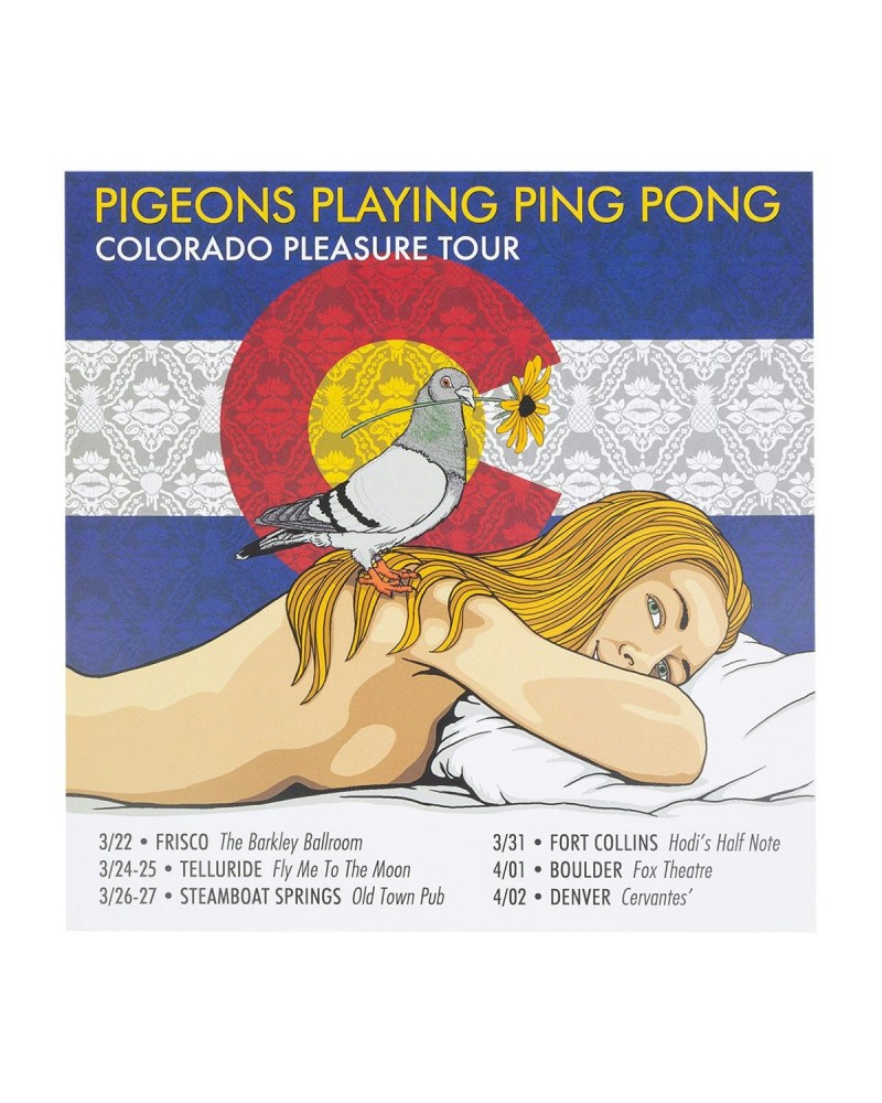 Pigeons Playing Ping Pong Colorado Pleasure Tour Poster $3.10 Decor