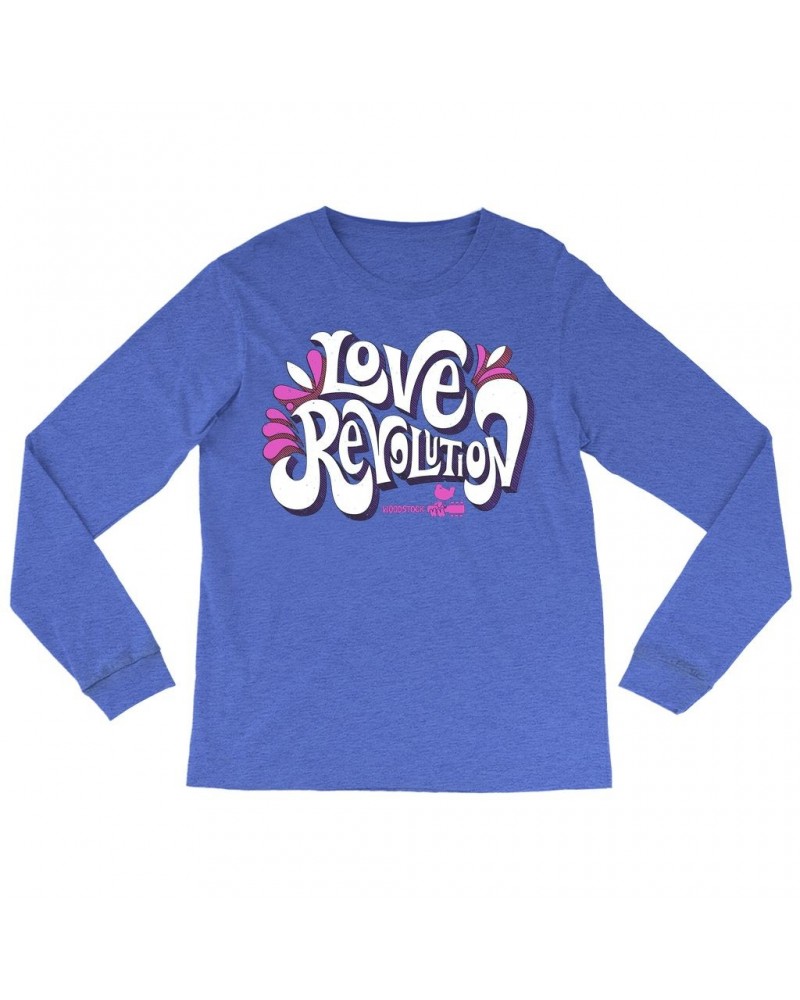 Woodstock Long Sleeve Shirt | Love Revolution Pink Hues Image Shirt $13.78 Shirts