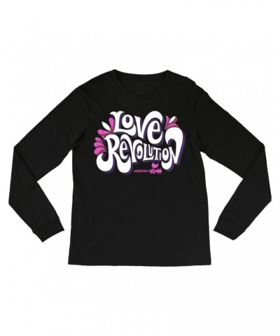 Woodstock Long Sleeve Shirt | Love Revolution Pink Hues Image Shirt $13.78 Shirts