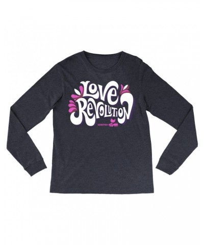 Woodstock Long Sleeve Shirt | Love Revolution Pink Hues Image Shirt $13.78 Shirts