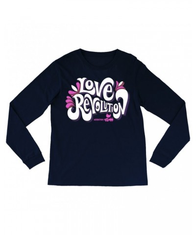 Woodstock Long Sleeve Shirt | Love Revolution Pink Hues Image Shirt $13.78 Shirts