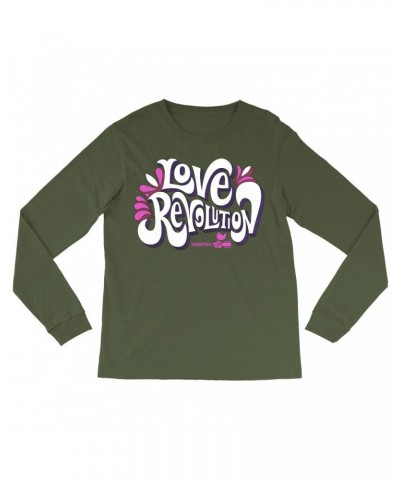 Woodstock Long Sleeve Shirt | Love Revolution Pink Hues Image Shirt $13.78 Shirts