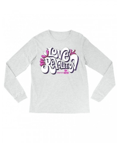 Woodstock Long Sleeve Shirt | Love Revolution Pink Hues Image Shirt $13.78 Shirts