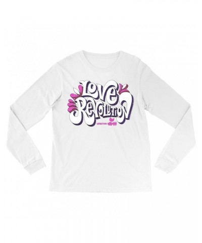 Woodstock Long Sleeve Shirt | Love Revolution Pink Hues Image Shirt $13.78 Shirts