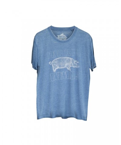 Pink Floyd Animals Pig Logo Distressed Blue T-shirt $5.88 Shirts