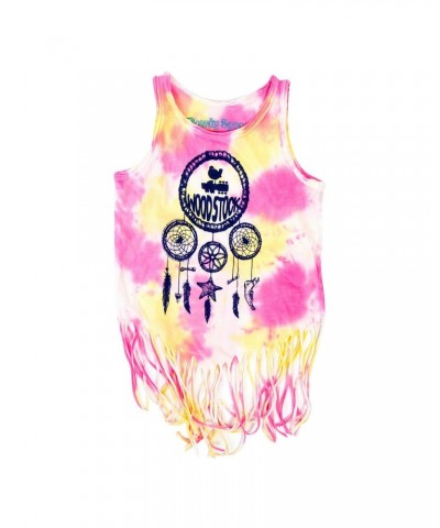 Woodstock Kids Pink Tie Dye Dream Catcher Fringe Tank Top $1.70 Shirts