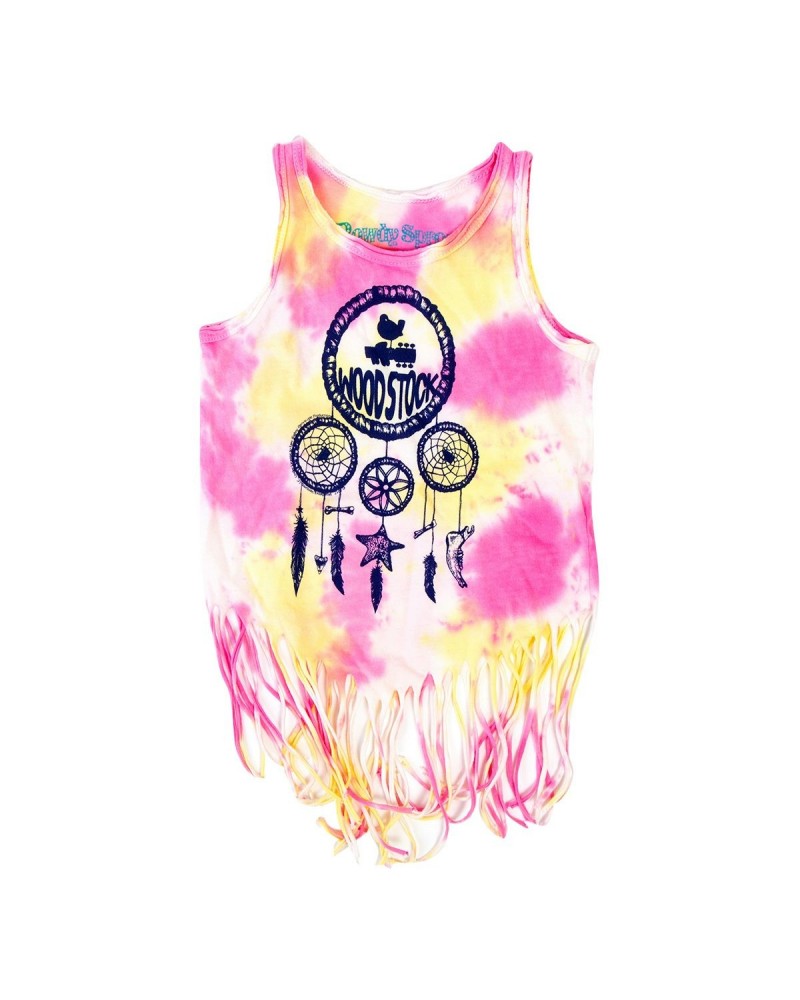 Woodstock Kids Pink Tie Dye Dream Catcher Fringe Tank Top $1.70 Shirts