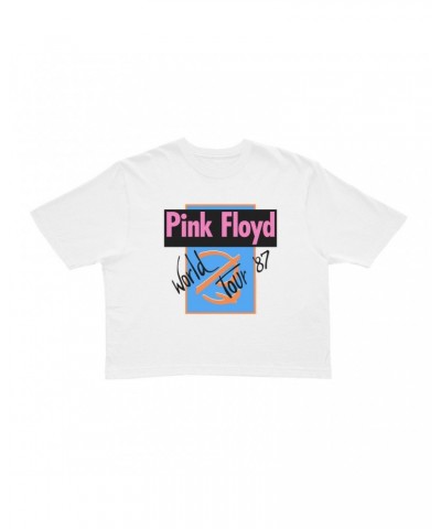 Pink Floyd Ladies' Crop Tee | World Tour '87 Logo Crop T-shirt $8.09 Shirts