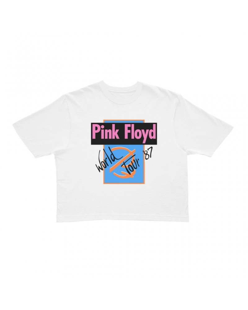 Pink Floyd Ladies' Crop Tee | World Tour '87 Logo Crop T-shirt $8.09 Shirts