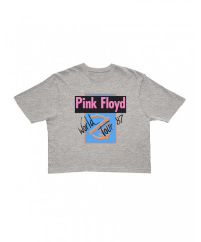 Pink Floyd Ladies' Crop Tee | World Tour '87 Logo Crop T-shirt $8.09 Shirts