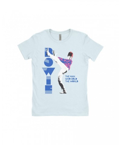 David Bowie Ladies' Boyfriend T-Shirt | The Man Who Sold The World Pastel Design Shirt $8.73 Shirts