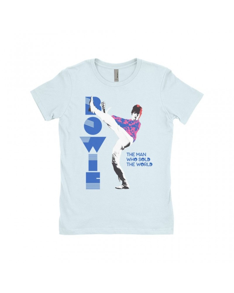 David Bowie Ladies' Boyfriend T-Shirt | The Man Who Sold The World Pastel Design Shirt $8.73 Shirts