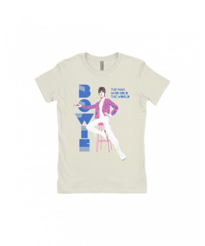 David Bowie Ladies' Boyfriend T-Shirt | The Man Who Sold The World Pastel Design Shirt $8.73 Shirts