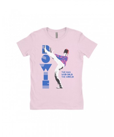 David Bowie Ladies' Boyfriend T-Shirt | The Man Who Sold The World Pastel Design Shirt $8.73 Shirts