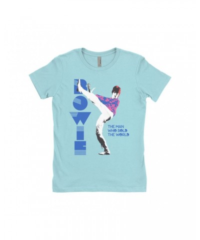 David Bowie Ladies' Boyfriend T-Shirt | The Man Who Sold The World Pastel Design Shirt $8.73 Shirts